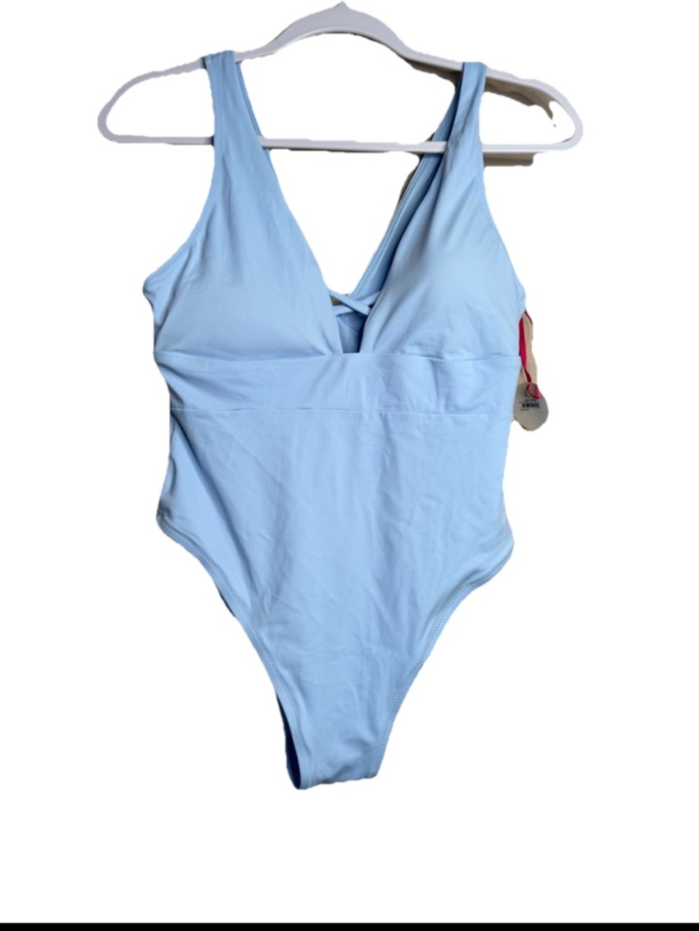 Padma X Bare Necessities Plunge One Piece Swimsuit Wind Surfer Blue Size 12 D24
